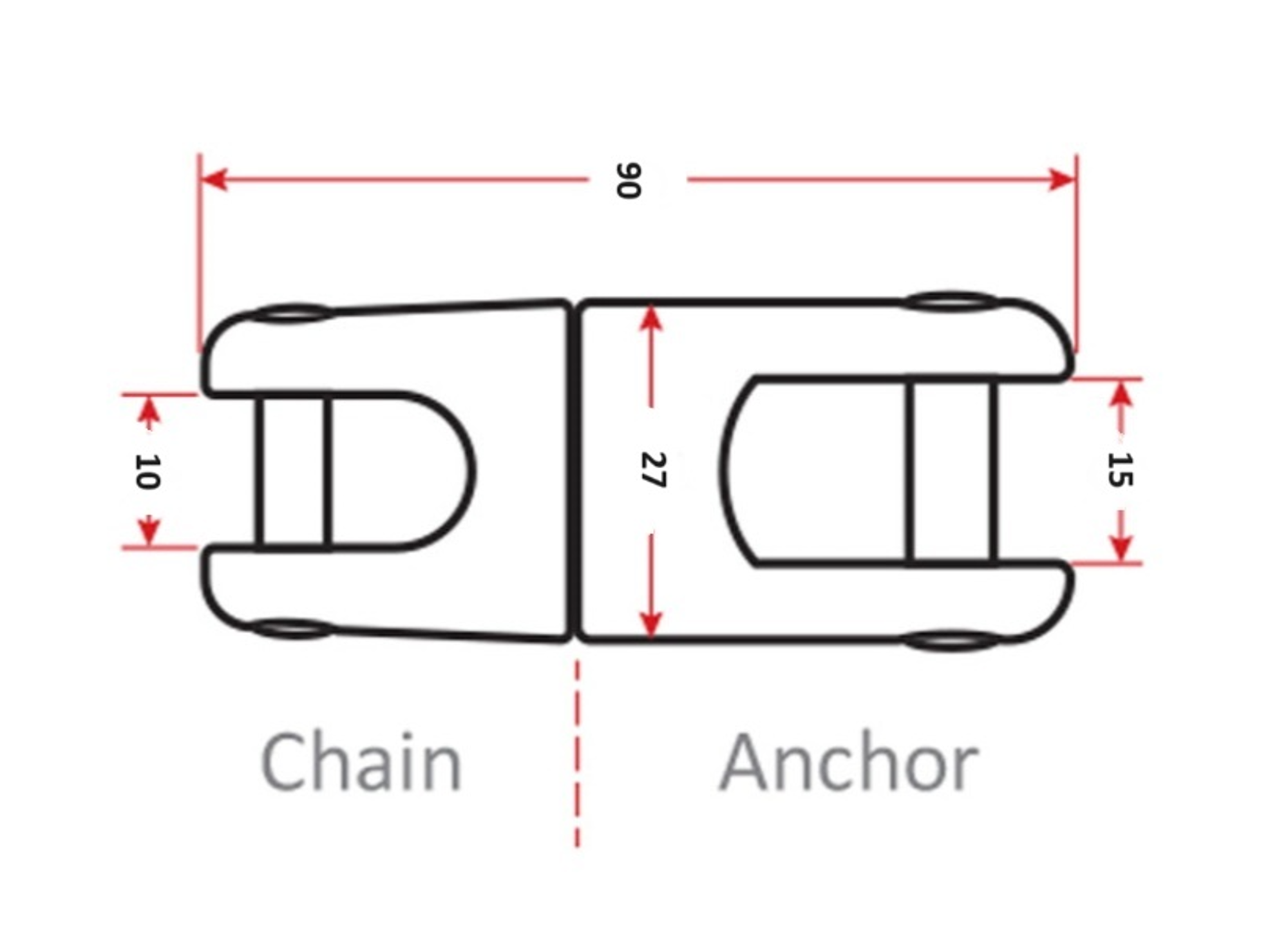 MUSCLEMAN anchor Swivel - "FREIGHT FREE FOR ALL ITEMS" - when added to your anchor of choice